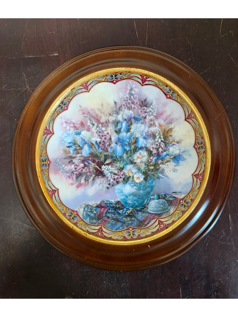 W.S. George Lena Liu Flower Fairies Delicate Dancers Plate 1993 W/ Frame